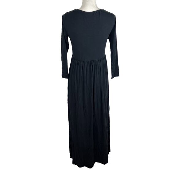 Hatch Long Sleeve Black Maternity Maxi Dress Scoop Neck Stretch Size 1 - Picture 3 of 6